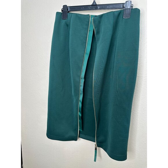 Carmen Marc Valvo Womens Green Knee-Length Pencil Skirt Zip Back Medium Stretch - Picture 3 of 7